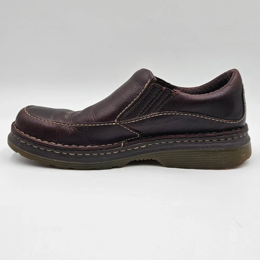 Dr. Martens Neil Brown Leather Slip On Loafers Mens 8 Womens 9 Moc Toe